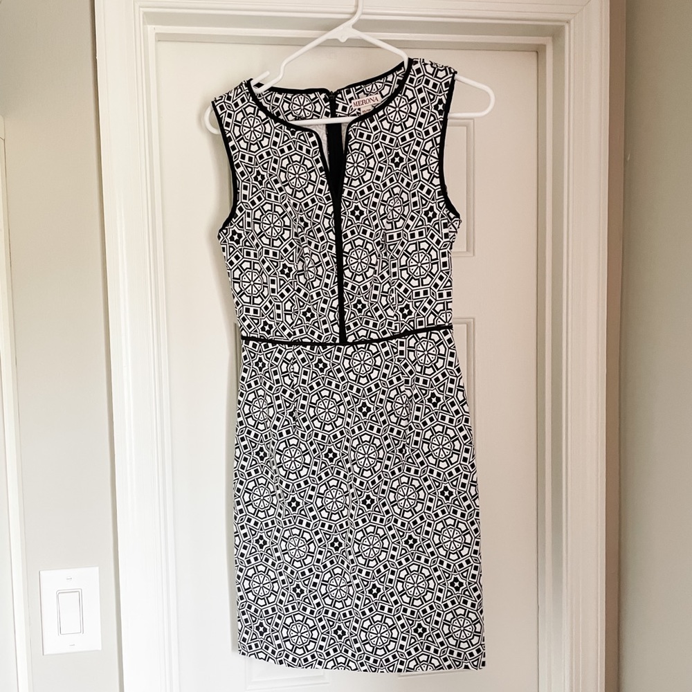 Merona black and white geometric dress